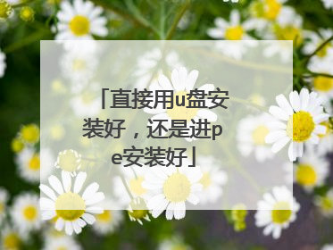 直接用u盘安装好,还是进pe安装好