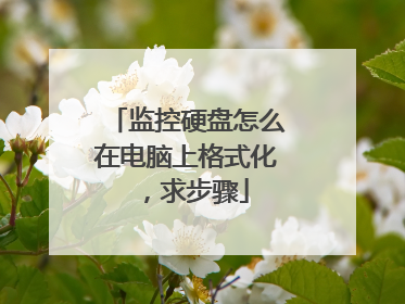 监控硬盘怎么在电脑上格式化,求步骤