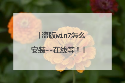 盗版win7怎么安装--在线等!
