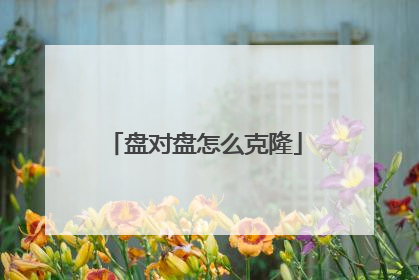 盘对盘怎么克隆