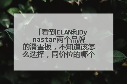 看到ELAN和Dynastar两个品牌的滑雪板,不知道该怎么选择,同价位的哪个推荐个性价比高呢,滑双板,谢谢了
