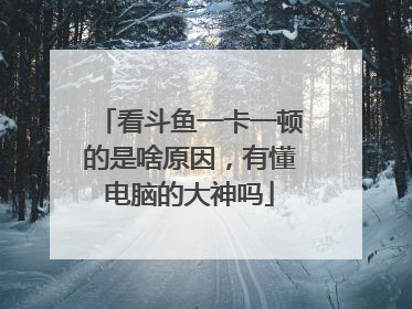 看斗鱼一卡一顿的是啥原因,有懂电脑的大神吗