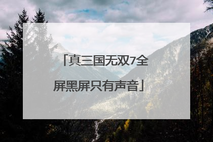 真三国无双7全屏黑屏只有声音