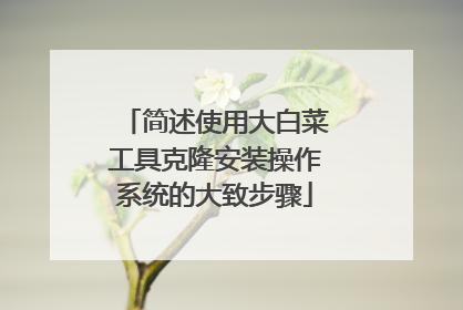 简述使用大白菜工具克隆安装操作系统的大致步骤