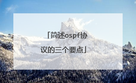 简述ospf协议的三个要点