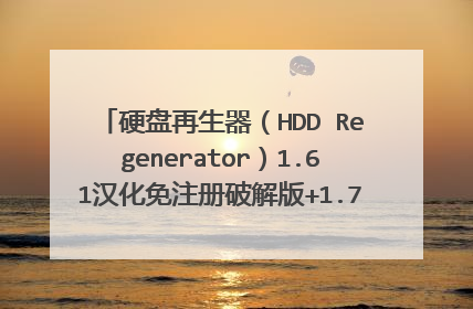 硬盘再生器(HDD Regenerator)1.61汉化免注册破解版+1.71汉化注册版的和使用方法 万分感谢!!!!!!!