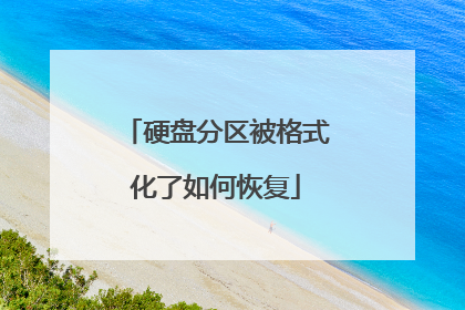 硬盘分区被格式化了如何恢复