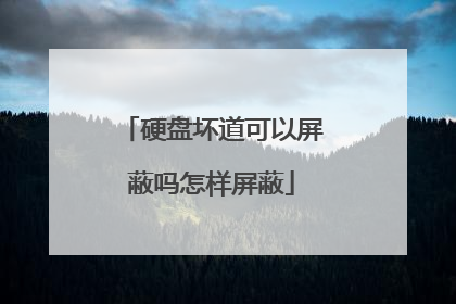 硬盘坏道可以屏蔽吗怎样屏蔽