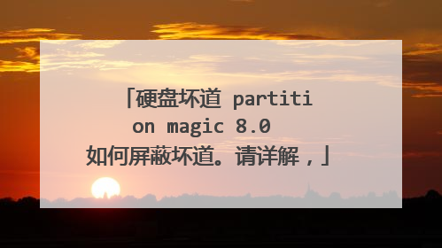 硬盘坏道 partition magic 8.0 如何屏蔽坏道。请详解，