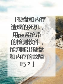 硬盘和内存造成的死机,用pe系统带的检测软件,能判断出硬盘和内存的故障吗?
