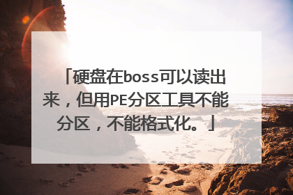 硬盘在boss可以读出来,但用PE分区工具不能分区,不能格式化。