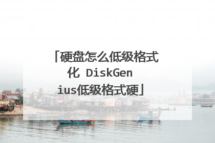 硬盘怎么低级格式化 DiskGenius低级格式硬