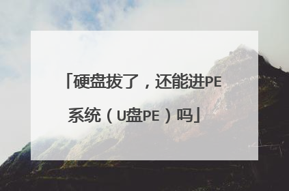硬盘拔了,还能进PE系统(U盘PE)吗