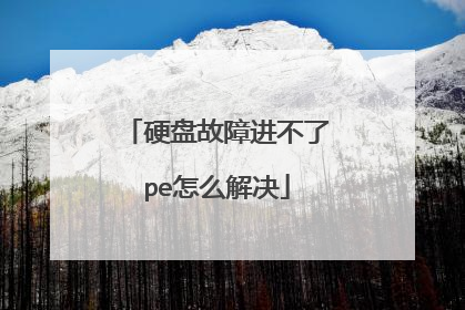 硬盘故障进不了pe怎么解决