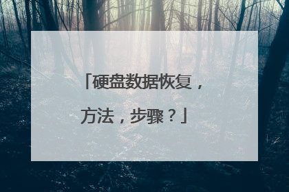 硬盘数据恢复,方法,步骤?