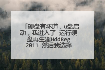 硬盘有坏道，u盘启动，我进入了 运行硬盘再生器HddReg2011 然后我选择了我四百多G的硬盘