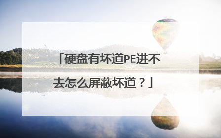 硬盘有坏道PE进不去怎么屏蔽坏道?