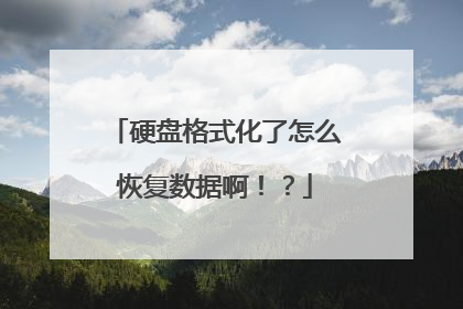 硬盘格式化了怎么恢复数据啊!?