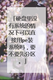 硬盘里没有系统的情况下可以直接用pe装系统吗,要不要先分区。