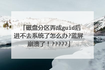 磁盘分区弄成guid后进不去系统了怎么办?蓝屏崩溃了!?????