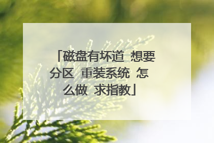 磁盘有坏道 想要分区 重装系统 怎么做 求指教