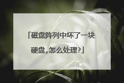 磁盘阵列中坏了一块硬盘,怎么处理?