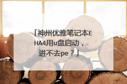 神州优雅笔记本EHA4用u盘启动,进不去pe?