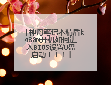 神舟笔记本精盾k480N开机如何进入BIOS设置U盘启动！！！