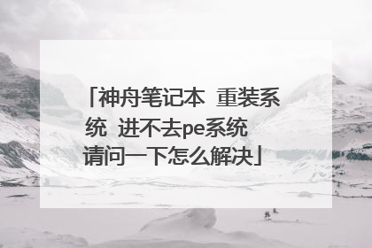 神舟笔记本 重装系统 进不去pe系统 请问一下怎么解决