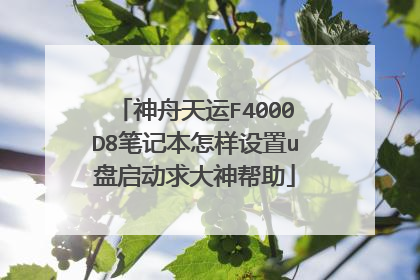 神舟天运F4000D8笔记本怎样设置u盘启动求大神帮助