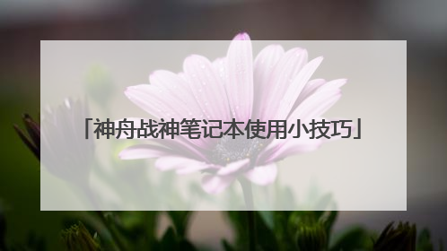神舟战神笔记本使用小技巧
