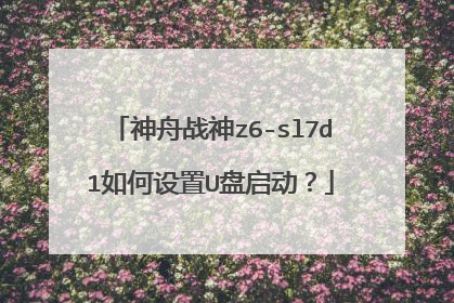 神舟战神z6-sl7d1如何设置U盘启动?