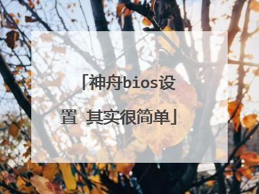 神舟bios设置 其实很简单