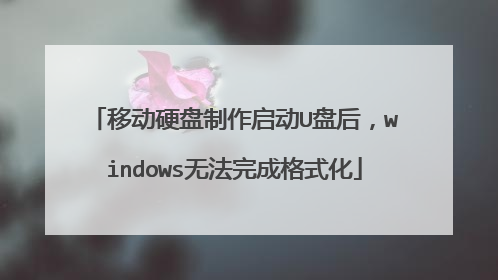 移动硬盘制作启动U盘后,windows无法完成格式化
