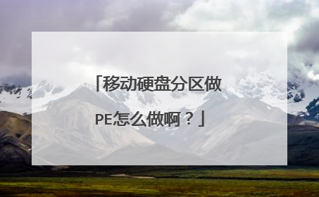 移动硬盘分区做PE怎么做啊?