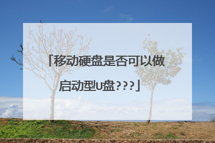 移动硬盘是否可以做启动型U盘???