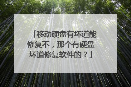 移动硬盘有坏道能修复不，那个有硬盘坏道修复软件的？