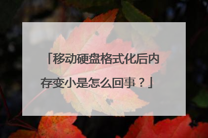 移动硬盘格式化后内存变小是怎么回事?