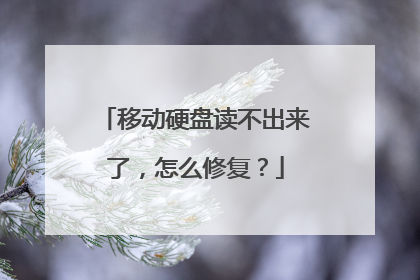 移动硬盘读不出来了,怎么修复?
