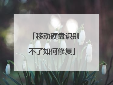 移动硬盘识别不了如何修复