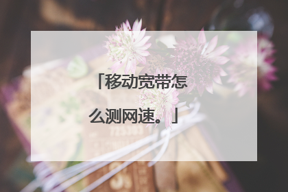 移动宽带怎么测网速。