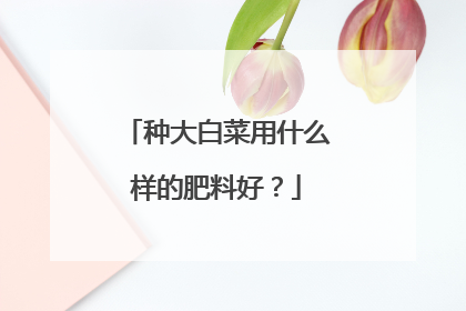 种大白菜用什么样的肥料好?
