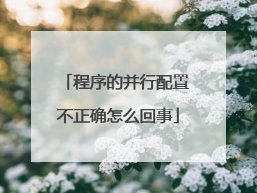 程序的并行配置不正确怎么回事