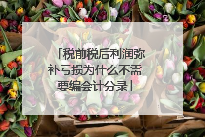 税前税后利润弥补亏损为什么不需要编会计分录