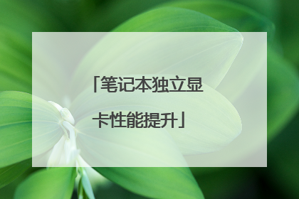 笔记本独立显卡性能提升