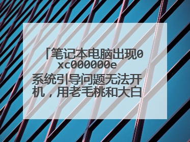 笔记本电脑出现0xc000000e系统引导问题无法开机,用老毛桃和大白菜的winpe均无法修复引导