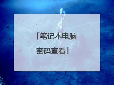 笔记本电脑密码查看