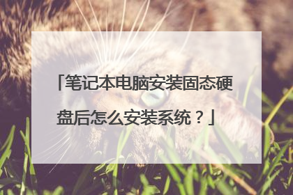 笔记本电脑安装固态硬盘后怎么安装系统?