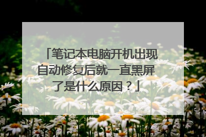 笔记本电脑开机出现自动修复后就一直黑屏了是什么原因?