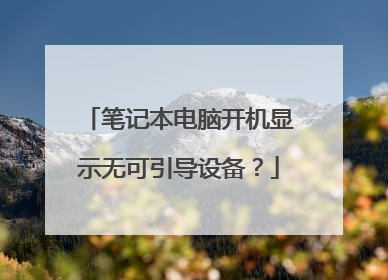 笔记本电脑开机显示无可引导设备?